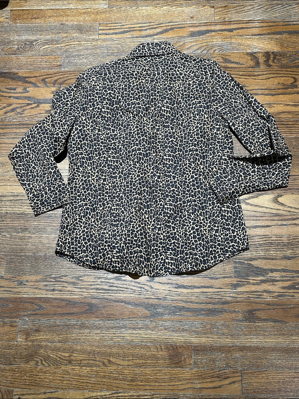 J. Crew Leopard Print Button-Up Shirt in Black and Tan - Picture 4 of 4